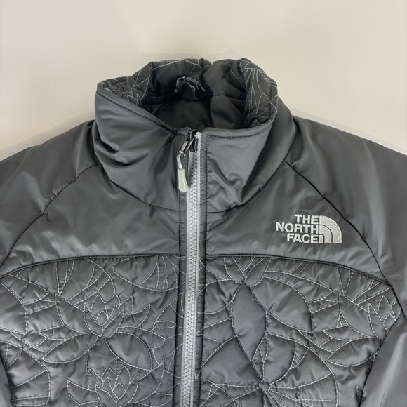 NORTH FACE Catawissa Jacket Coat Women Size Small Gray Floral - Picture 2 of 13